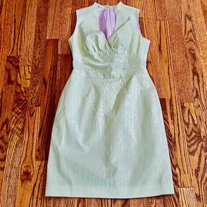 Kay Unger green and white pin stripe dress size 4